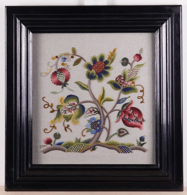 A 17TH CENTURY STYLE EMBROIDERED NEEDLEWORK