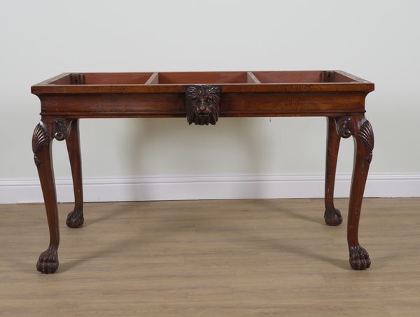 A MID-18TH CENTURY STYLE HARDWOOD RECTANGULAR CENTRE TABLE BASE