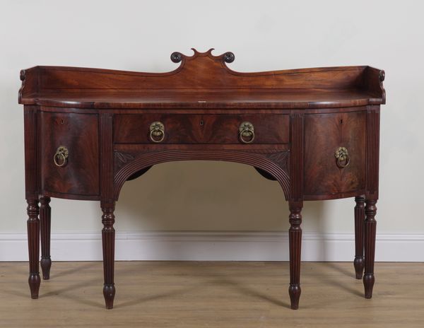 A WILLIAM IV EBONY LINE INLAID MAHOGANY SIDEBOARD