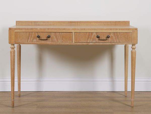 ANDREW THOMSON AND SONS GLASGOW; A MID-20TH CENTURY OAK TWO DRAWER SIDE TABLE