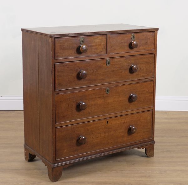 AN 18TH CENTURY OAK FIVE DRAWER CHEST