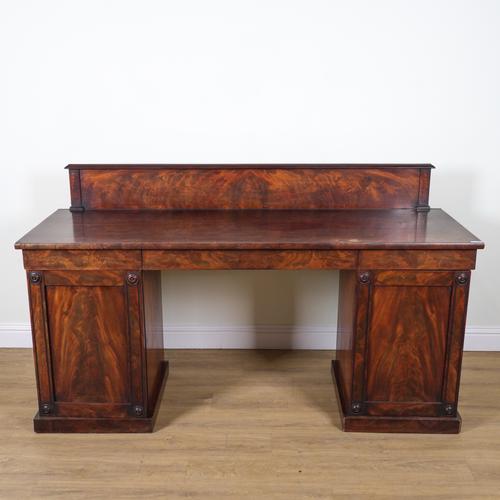 WILKINSON AND SONS, 14 LUDGATE HILL; A 19TH CENTURY MAHOGANY PEDESTAL SIDEBOARD