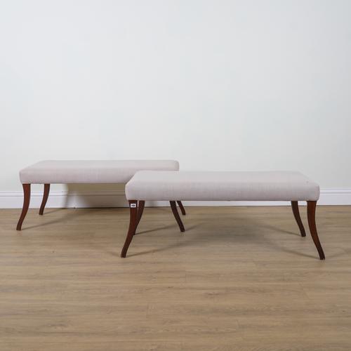 A PAIR OF RECTANGULAR FOOTSTOOLS (2)