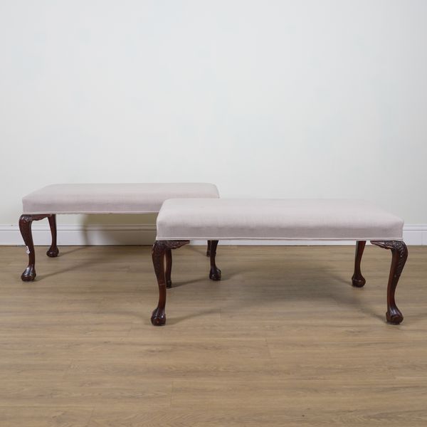 A PAIR OF VICTORIAN STYLE RECTANGULAR FOOTSTOOLS (2)