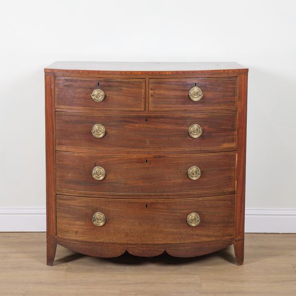 A REGENCY MAHOGANY BOWFRONT CHEST