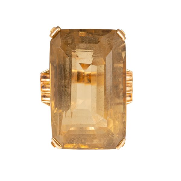 A CITRINE DRESS RING