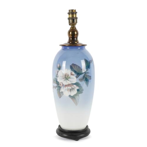 A ROYAL COPENHAGEN PORCELAIN BALUSTER TABLE LAMP
