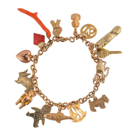 A GOLD CHARM BRACELET