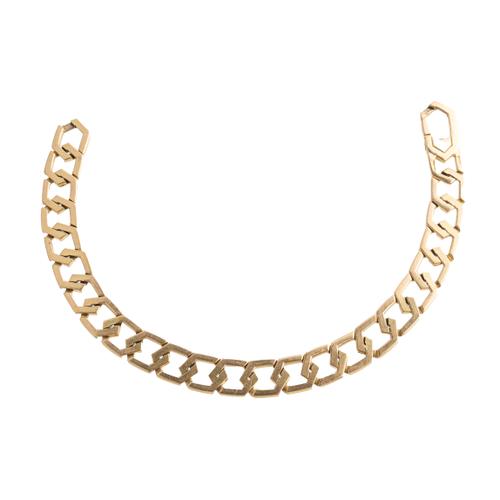 A GOLD FANCY LINK BRACELET