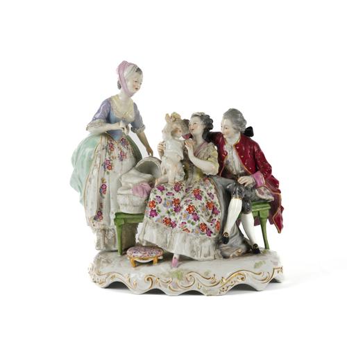 A LARGE SAMSON PORCELAIN FIGURE GROUP