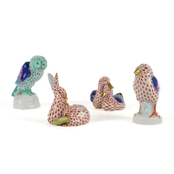 FOUR HEREND PORCELAIN FIGURES (4)