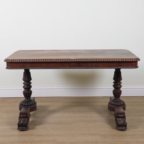 GILLOWS; A 19TH CENTURY ROSEWOOD LIBRARY DESK