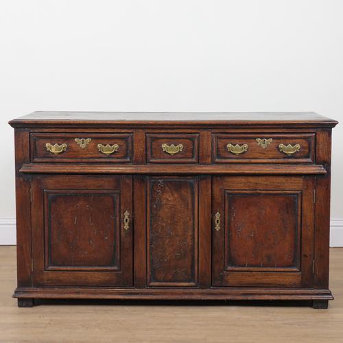 A GEORGE II OAK DRESSER BASE