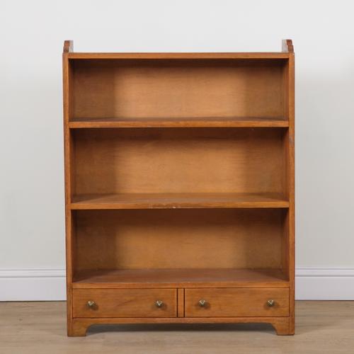 A WALNUT OPEN BOOKCASE
