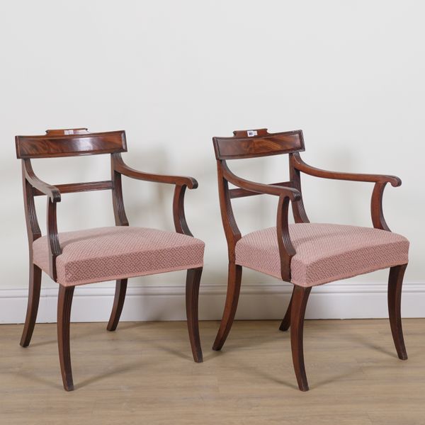 A PAIR OF REGENCY MAHOGANY CARVER CHAIRS (2)