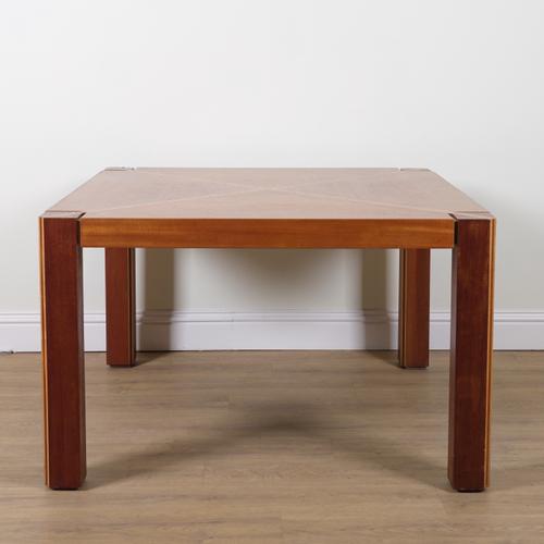 DAVID FIELD; A FRUITWOOD LINE INLAID SQUARE CENTRE TABLE