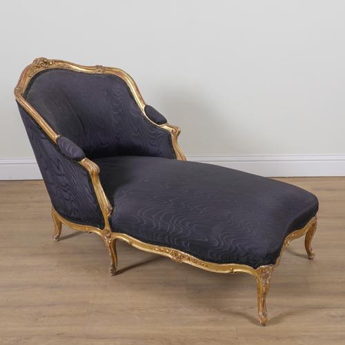 A LOUIS XV STYLE GILT FRAMED TUB BACK DUCHESSE BRISEE (2)