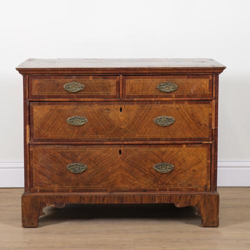 AN 18TH CENTURY AND LATER WALNUT CHEST