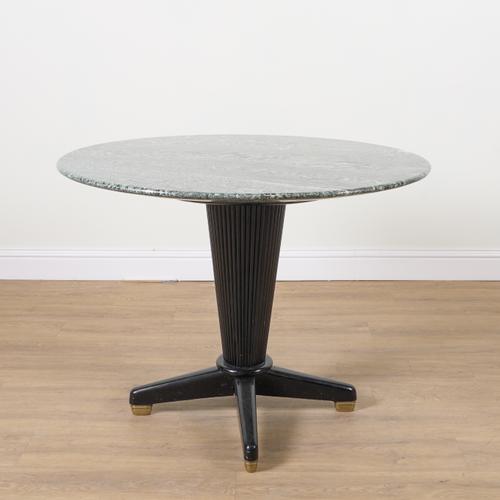 A MID 20TH CENTURY CIRCULAR MARBLE TOP CENTRE TABLE