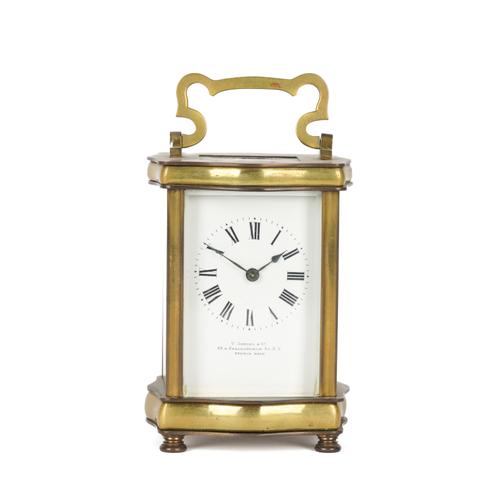 A FRENCH BRASS CARRIAGE CLOCK
