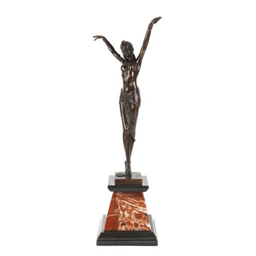 AFTER CHIPARUS: AN ART DECO STYLE BRONZE FIGURE OF A DANCER