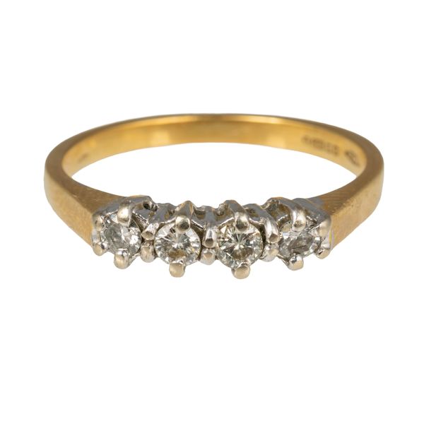 A FOUR STONE DIAMOND RING (2)