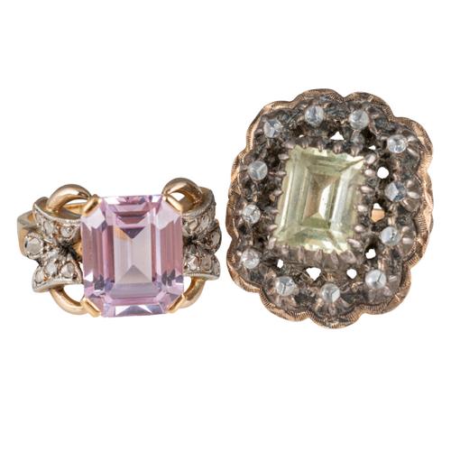 TWO GEMSET RINGS (2)
