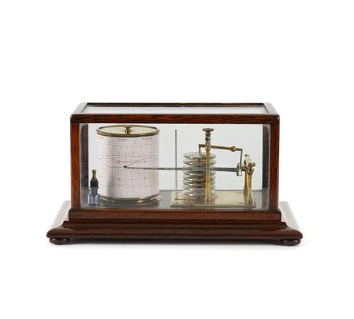 A BAROGRAPH IN OAK CASE