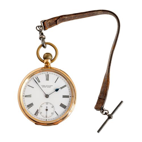 A GILT METAL CASED KEYLESS WIND, OPENFACED GENTLEMAN'S POCKET WATCH