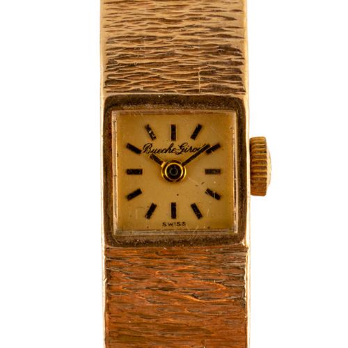 A BUECHE-GIROD 9CT GOLD LADY'S BRACELET WRISTWATCH