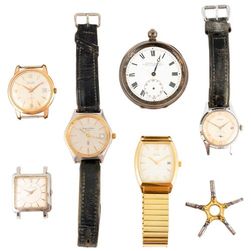 AN ETERNA-MATIC STEEL CASED GENTLEMANS WRISTWATCH AND SIX FURTHER ITEMS (7)