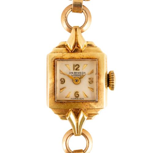 A J.W. BENSON, LONDON LADY'S GOLD WRISTWATCH