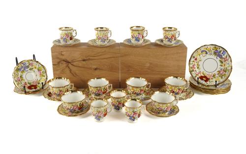 A HAMMERSLEY & CO. `QUEEN ANNE' PATTERN COMPOSITE PART TEA AND COFFEE SERVICE (30)