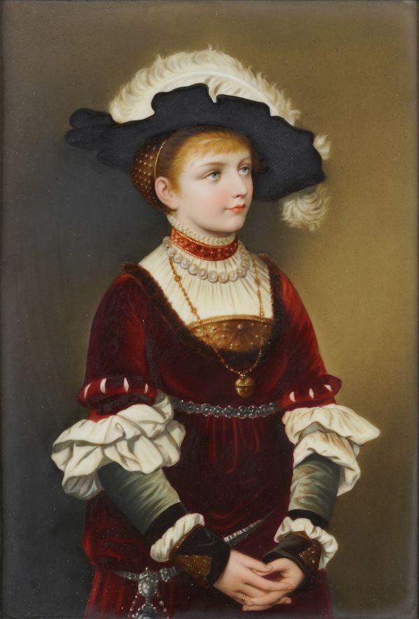 A PAIR OF GERMAN PORCELAIN RECTANGULAR PLAQUES (2)