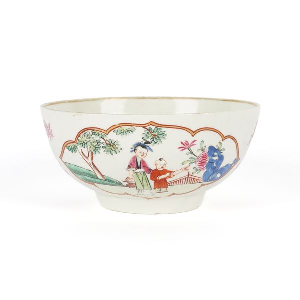 A RARE WORCESTER POLYCHROME BOWL