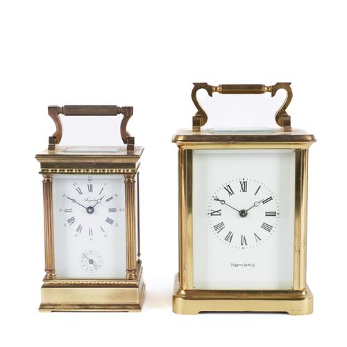 MAPPIN & WEBB: A BRASS CASED CARRIAGE CLOCK AND ANOTHER (2)