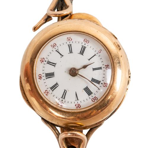A LE ROY AND FILS GOLD CASED LADY'S BANGLE WRISTWATCH