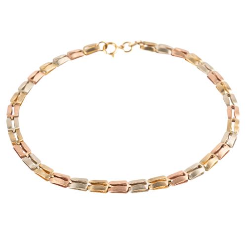 A 9CT GOLD TRICOLOUR BRACELET (2)