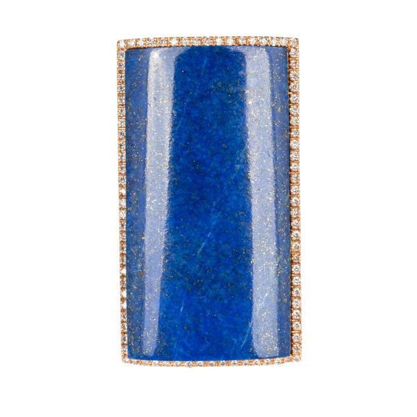 AN 18CT GOLD LAPIS LAZULI AND DIAMOND RING