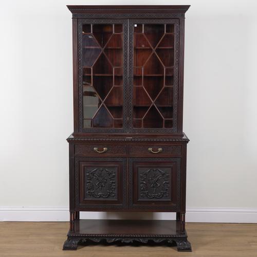 MAPLE AND CO; A MAHOGANY BOOKCASE CABINET