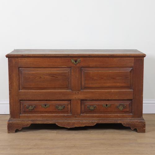 A GEORGE III PITCH PINE MULE CHEST