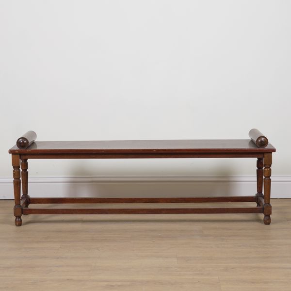 A 19TH CENTURY MAHOGANY WINDOW SEAT