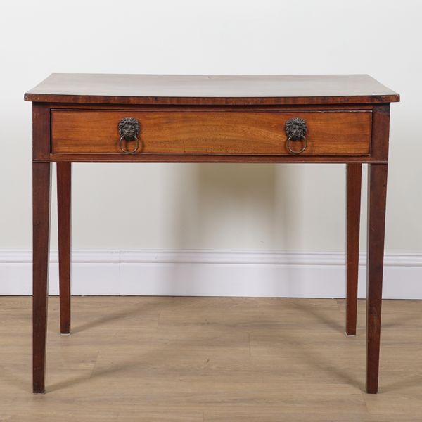 A GEORGE III MAHOGANY SINGLE DRAWER SIDE TABLE