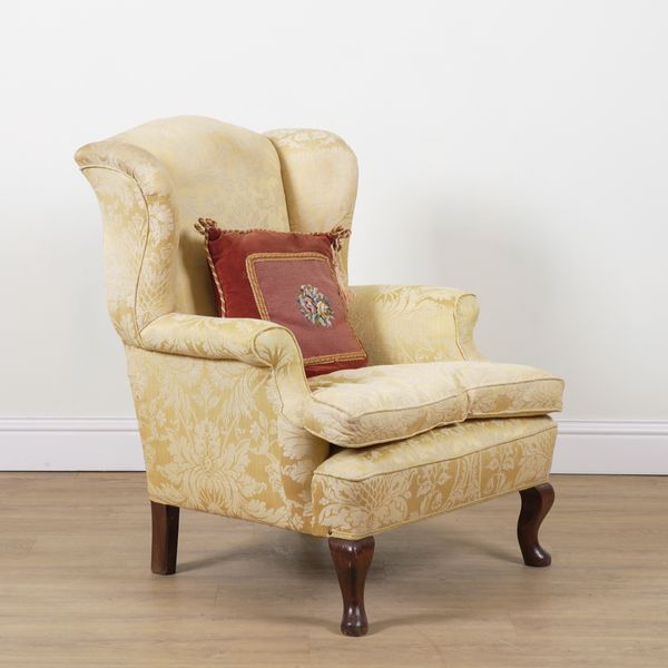 AN 18TH CENTURY STYLE WINGBACK ARMCHAIR
