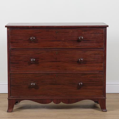 AN 18TH CENTURY STYLE MAHOGANY HALL CHEST