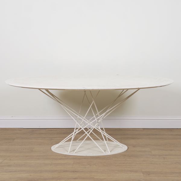 HABITAT; A WHITE PAINTED OVAL TABLE