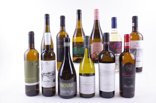12 BOTTLES GREEK, MOLDOVAN, ROMANIAN AND ENGLISH WHITE WINE