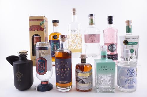 9 BOTTLES GIN, 1 RUM, 1 WHISKEY AND 1 GENEVER