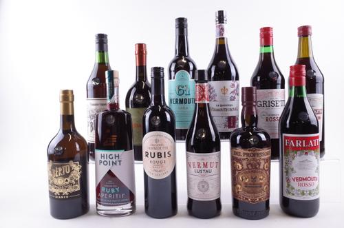 11 BOTTLES VERMOUTH AND 1 APERITIF