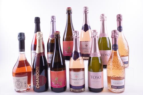 11 BOTTLES ROSÉ AND 1 RED SPARKLING WINE